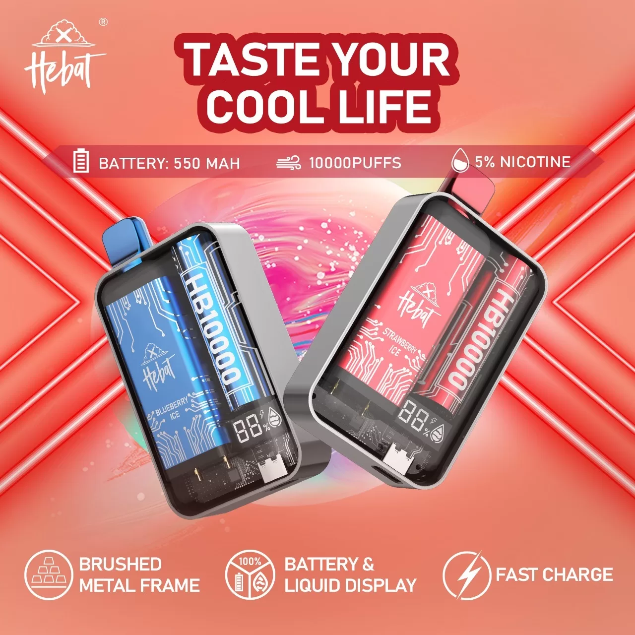 HEBAT喜貝大容量電子煙10000口｜一次性設計｜濃郁順滑煙霧