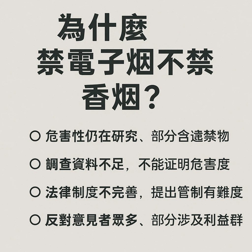 為什麽禁電子煙不禁香煙？